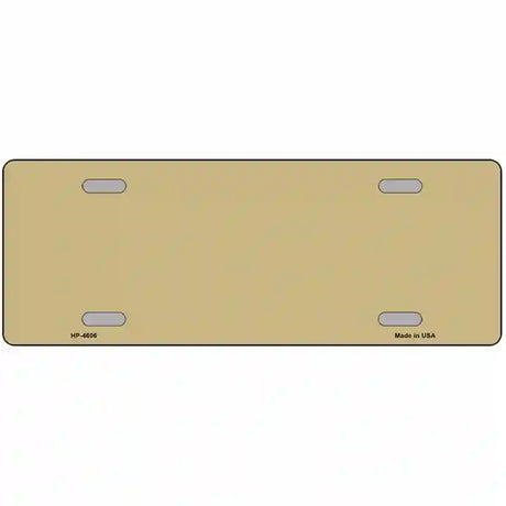 Gold Solid Metal Novelty License Plate