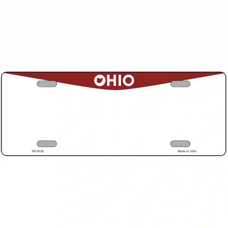 Ohio Red Blank Novelty Metal License Plate