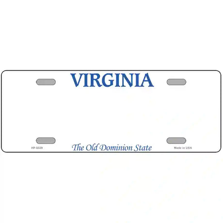 Virginia Blank Novelty Metal License Plate