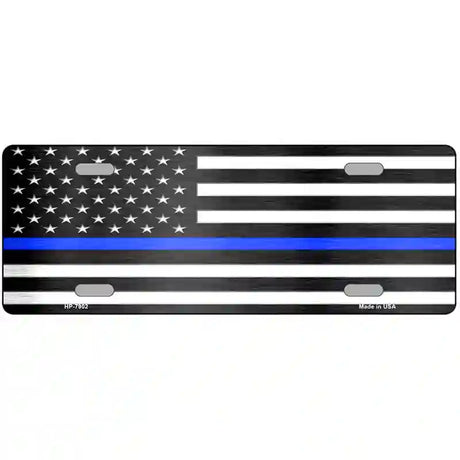 American Flag Thin Blue Line Novelty Metal License Plate