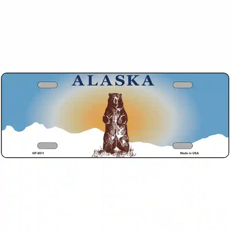 Alaska Bear Novelty Metal License Plate