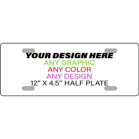 Personalized Custom Aluminum License Plate Tag Tag | Half Automotive 12" x 4.5"