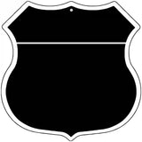 Black|White Plain Highway Shield Metal Sign 12" (HS)