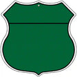 Green|Black Plain Highway Shield Metal Sign 12" (HS)