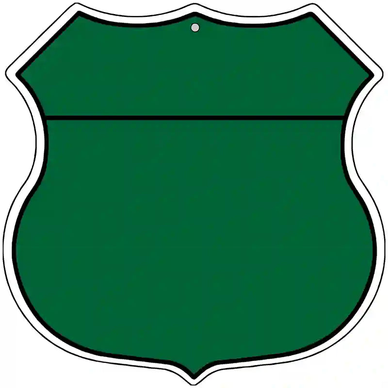 Green|Black Plain Highway Shield Metal Sign 12" (HS)