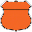 Orange|Black Plain Highway Shield Metal Sign 12" (HS)