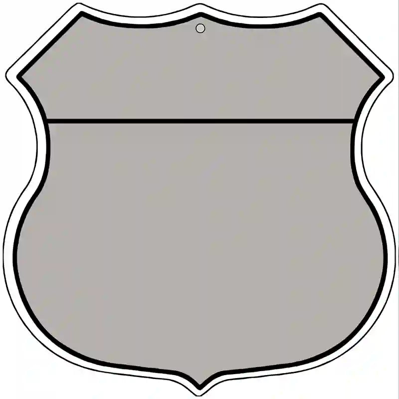 Gray|Black Plain Highway Shield Metal Sign 12" (HS)