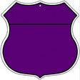 Purple|Black Plain Highway Shield Metal Sign 12" (HS)