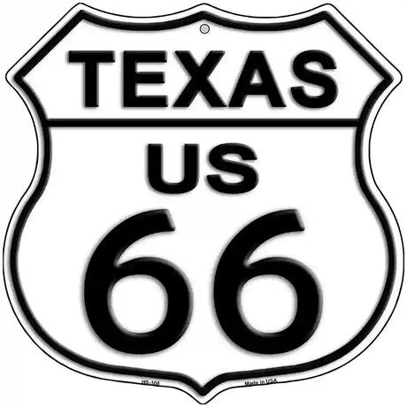 Texas Route 66 Highway Shield Metal Sign 12" (HS)