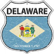 Delaware State Flag Highway Shield Metal Sign 12" (HS)