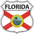 Florida State Flag Highway Shield Metal Sign 12" (HS)