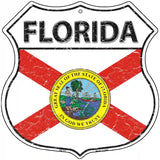 Florida State Flag Highway Shield Metal Sign 12" (HS)