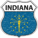 Indiana State Flag Highway Shield Metal Sign 12" (HS)