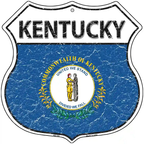 Kentucky State Flag Highway Shield Metal Sign 12" (HS)