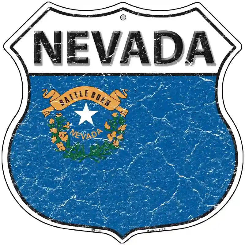 Nevada State Flag Highway Shield Metal Sign 12" (HS)