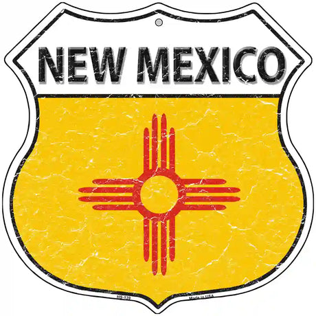 New Mexico State Flag Highway Shield Metal Sign 12" (HS)