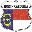 North Carolina State Flag Highway Shield Metal Sign 12" (HS)