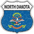 North Dakota State Flag Highway Shield Metal Sign 12" (HS)