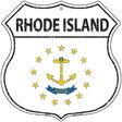 Rhode Island State Flag Highway Shield Metal Sign 12" (HS)