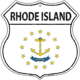 Rhode Island State Flag Highway Shield Metal Sign 12" (HS)