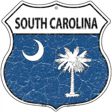 South Carolina State Flag Highway Shield Metal Sign 12" (HS)