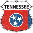 Tennessee State Flag Highway Shield Metal Sign 12" (HS)