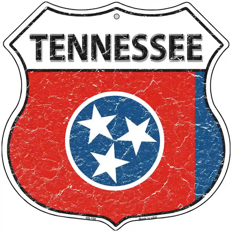 Tennessee State Flag Highway Shield Metal Sign 12" (HS)