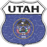 Utah State Flag Highway Shield Metal Sign 12" (HS)