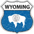 Wyoming State Flag Highway Shield Metal Sign 12" (HS)