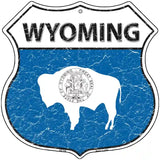 Wyoming State Flag Highway Shield Metal Sign 12" (HS)