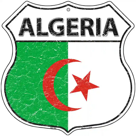 Algeria Flag Highway Shield Metal Sign 12" (HS)