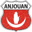 Anjouan Flag Highway Shield Metal Sign 12" (HS)