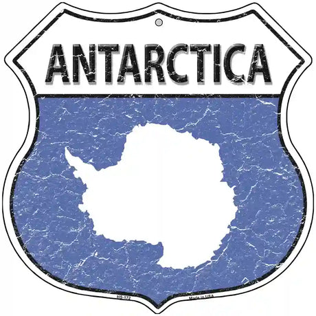 Antarctica Flag Highway Shield Metal Sign 12" (HS)