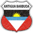 Antigua Barbuda Flag Highway Shield Metal Sign 12" (HS)