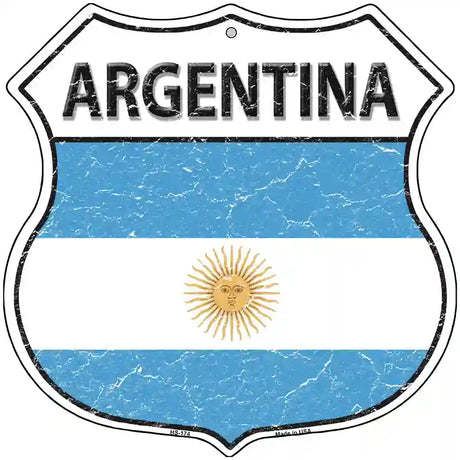 Argentina Flag Highway Shield Metal Sign 12" (HS)