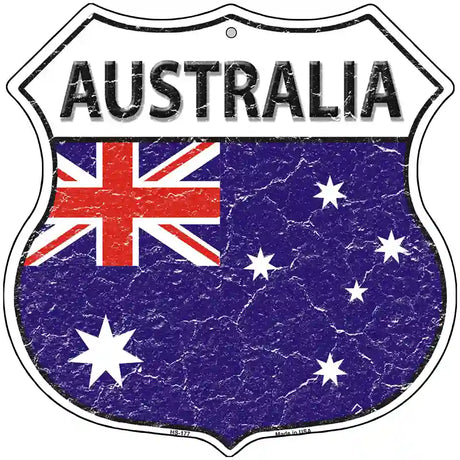 Australia Flag Highway Shield Metal Sign 12" (HS)