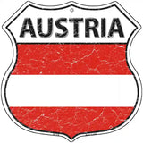 Austria Flag Highway Shield Metal Sign 12" (HS)