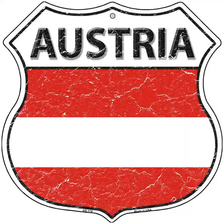 Austria Flag Highway Shield Metal Sign 12" (HS)