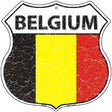 Belgium Flag Highway Shield Metal Sign 12" (HS)