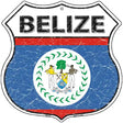 Belize Flag Highway Shield Metal Sign 12" (HS)