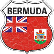 Bermuda Flag Highway Shield Metal Sign 12" (HS)