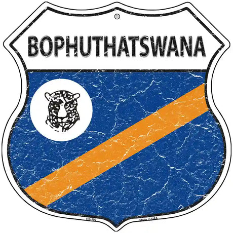 Bophuthatswana Flag Highway Shield Metal Sign 12" (HS)