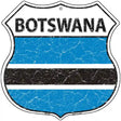 Botswana Flag Highway Shield Metal Sign 12" (HS)