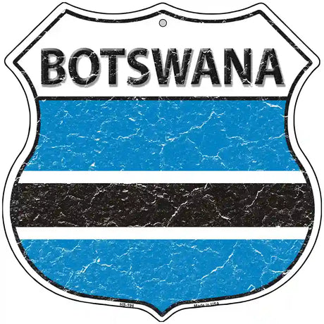 Botswana Flag Highway Shield Metal Sign 12" (HS)