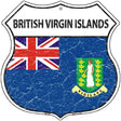 British Virgin Islands Flag Highway Shield Metal Sign 12" (HS)