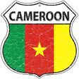 Cameroon Flag Highway Shield Metal Sign 12" (HS)