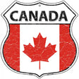 Canada Flag Highway Shield Metal Sign 12" (HS)