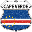 Cape Verde Flag Highway Shield Metal Sign 12" (HS)