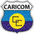 Caricom Flag Highway Shield Metal Sign 12" (HS)