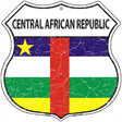 Central African Republic Flag Highway Shield Metal Sign 12" (HS)